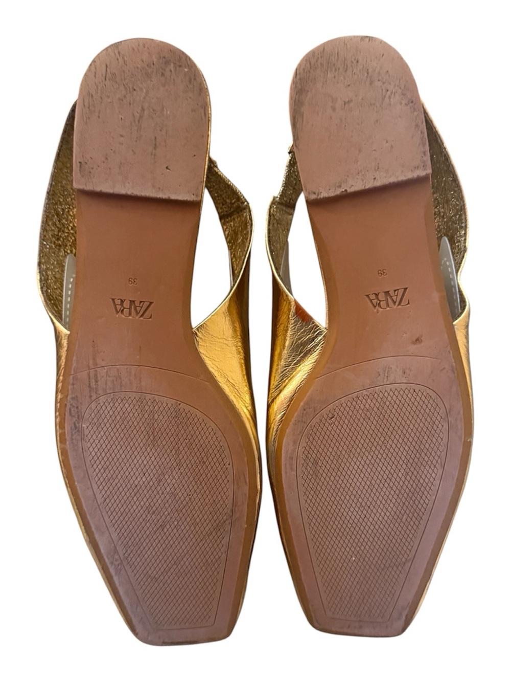 **Zara Gold Metallic Slingback Ballet Flats - EU 39 / US 8** - Picture 13 of 14